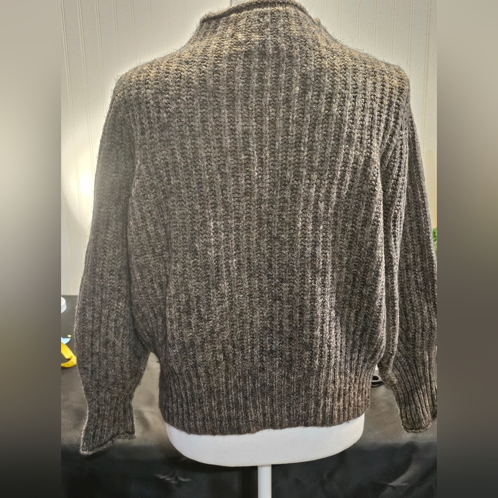 Madewell sweater Mockneck Loretto Women's Heather Otter Brown Small wool… - Picture 2 of 5